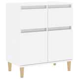 Sideboard High Gloss White 60x35x70 cm Engineered Wood - Front View