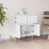 Sideboard High Gloss White 60x35x70 cm Engineered Wood - Side View