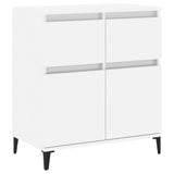 Sideboard High Gloss White 60x35x70 cm Engineered Wood - Front View
