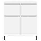 Sideboard High Gloss White 60x35x70 cm Engineered Wood - Close-Up Angle