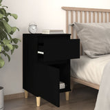 Bedside Cabinet Black 40x35x70 cm - Side View
