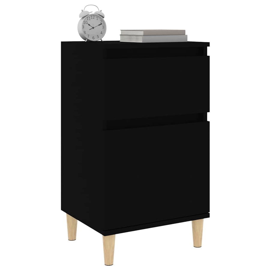 Bedside Cabinet Black 40x35x70 cm