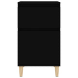 Bedside Cabinet Black 40x35x70 cm - Rear View
