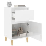Bedside Cabinet High Gloss White 40x35x70 cm - 45-Degree Angle