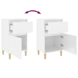 Bedside Cabinet High Gloss White 40x35x70 cm - Extra Image