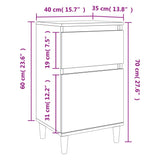 Bedside Cabinet High Gloss White 40x35x70 cm - Extra Image