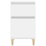 Bedside Cabinets 2 pcs High Gloss White 40x35x70 cm - Rear View