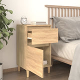 Bedside Cabinet Sonoma Oak 40x35x70 cm - Side View