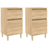 Bedside Cabinets 2 pcs Sonoma Oak 40x35x70 cm - Front View