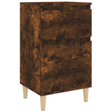 Bedside Cabinet Smoked Oak 40x35x70 cm - Front View