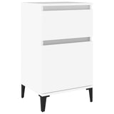 Bedside Cabinet White 40x35x70 cm - Front View
