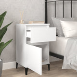 Bedside Cabinet White 40x35x70 cm - Side View