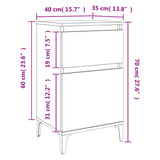 Bedside Cabinet White 40x35x70 cm - Extra Image