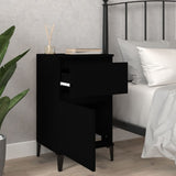 Bedside Cabinet Black 40x35x70 cm - Side View