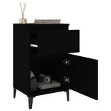 Bedside Cabinet Black 40x35x70 cm - 45-Degree Angle