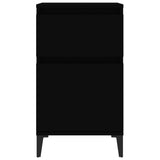 Bedside Cabinet Black 40x35x70 cm - Rear View