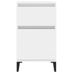 Bedside Cabinet High Gloss White 40x35x70 cm