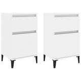 Bedside Cabinets 2 pcs High Gloss White 40x35x70 cm - Front View