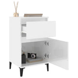 Bedside Cabinets 2 pcs High Gloss White 40x35x70 cm - 45-Degree Angle