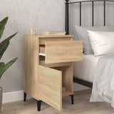 Bedside Cabinet Sonoma Oak 40x35x70 cm - Side View
