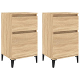 Bedside Cabinets 2 pcs Sonoma Oak 40x35x70 cm - Front View