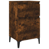 Bedside Cabinet Smoked Oak 40x35x70 cm - Front View