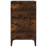 Bedside Cabinet Smoked Oak 40x35x70 cm - Rear View