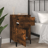Bedside Cabinets 2 pcs Smoked Oak 40x35x70 cm - Side View