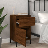 Bedside Cabinet Brown Oak 40x35x70 cm - Side View