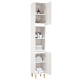 Bathroom Cabinet White 30x30x190 cm Engineered Wood - 45-Degree Angle