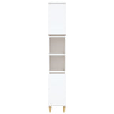 Bathroom Cabinet White 30x30x190 cm Engineered Wood - Rear View