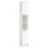 Bathroom Cabinet High Gloss White 30x30x190 cm Engineered Wood - Front View