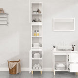Bathroom Cabinet High Gloss White 30x30x190 cm Engineered Wood - Side View