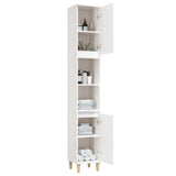 Bathroom Cabinet High Gloss White 30x30x190 cm Engineered Wood - 45-Degree Angle