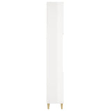 Bathroom Cabinet High Gloss White 30x30x190 cm Engineered Wood