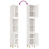 Bathroom Cabinet High Gloss White 30x30x190 cm Engineered Wood - Extra Image