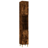 Bathroom Cabinet Smoked Oak 30x30x190 cm Engineered Wood