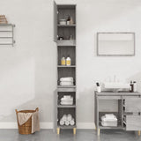 Bathroom Cabinet Grey Sonoma 30x30x190 cm Engineered Wood - Side View