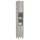 Bathroom Cabinet Grey Sonoma 30x30x190 cm Engineered Wood - Top-Down View