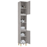Bathroom Cabinet Grey Sonoma 30x30x190 cm Engineered Wood - 45-Degree Angle