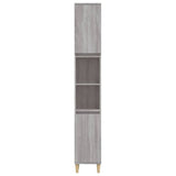 Bathroom Cabinet Grey Sonoma 30x30x190 cm Engineered Wood - Rear View