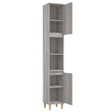 Bathroom Cabinet Grey Sonoma 30x30x190 cm Engineered Wood - Close-Up Angle