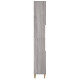 Bathroom Cabinet Grey Sonoma 30x30x190 cm Engineered Wood - Low Angle