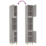 Bathroom Cabinet Grey Sonoma 30x30x190 cm Engineered Wood - Extra Image