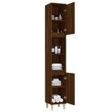 Bathroom Cabinet Brown Oak 30x30x190 cm Engineered Wood - 45-Degree Angle