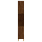 Bathroom Cabinet Brown Oak 30x30x190 cm Engineered Wood - Rear View
