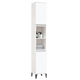 Bathroom Cabinet White 30x30x190 cm Engineered Wood - 45-Degree Angle