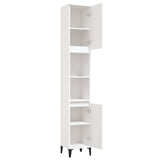 Bathroom Cabinet White 30x30x190 cm Engineered Wood - Rear View