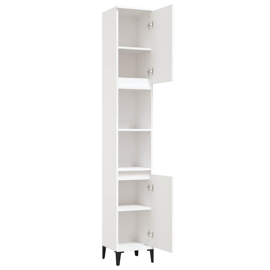Bathroom Cabinet White 30x30x190 cm Engineered Wood