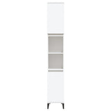 Bathroom Cabinet White 30x30x190 cm Engineered Wood - Close-Up Angle
